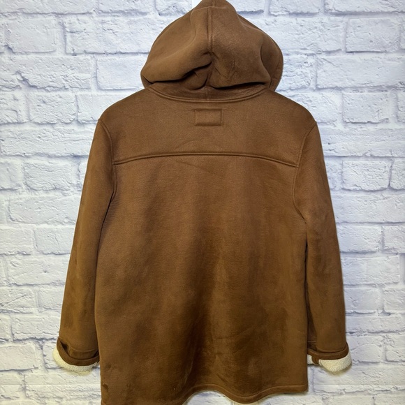 Lauren Ralph Lauren Dry Goods Jacket Sherpa Lined Hooded Coat Brown Women Large - Picture 10 of 14
